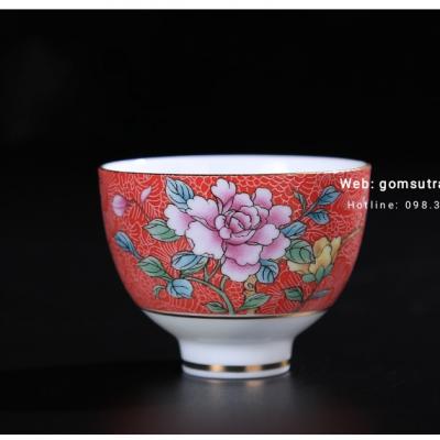 Bộ Chén 6 Mầu Hoa Mẫu Đơn